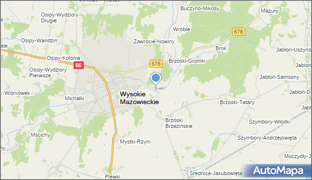 mapa Brzóski-Falki, Brzóski-Falki na mapie Targeo